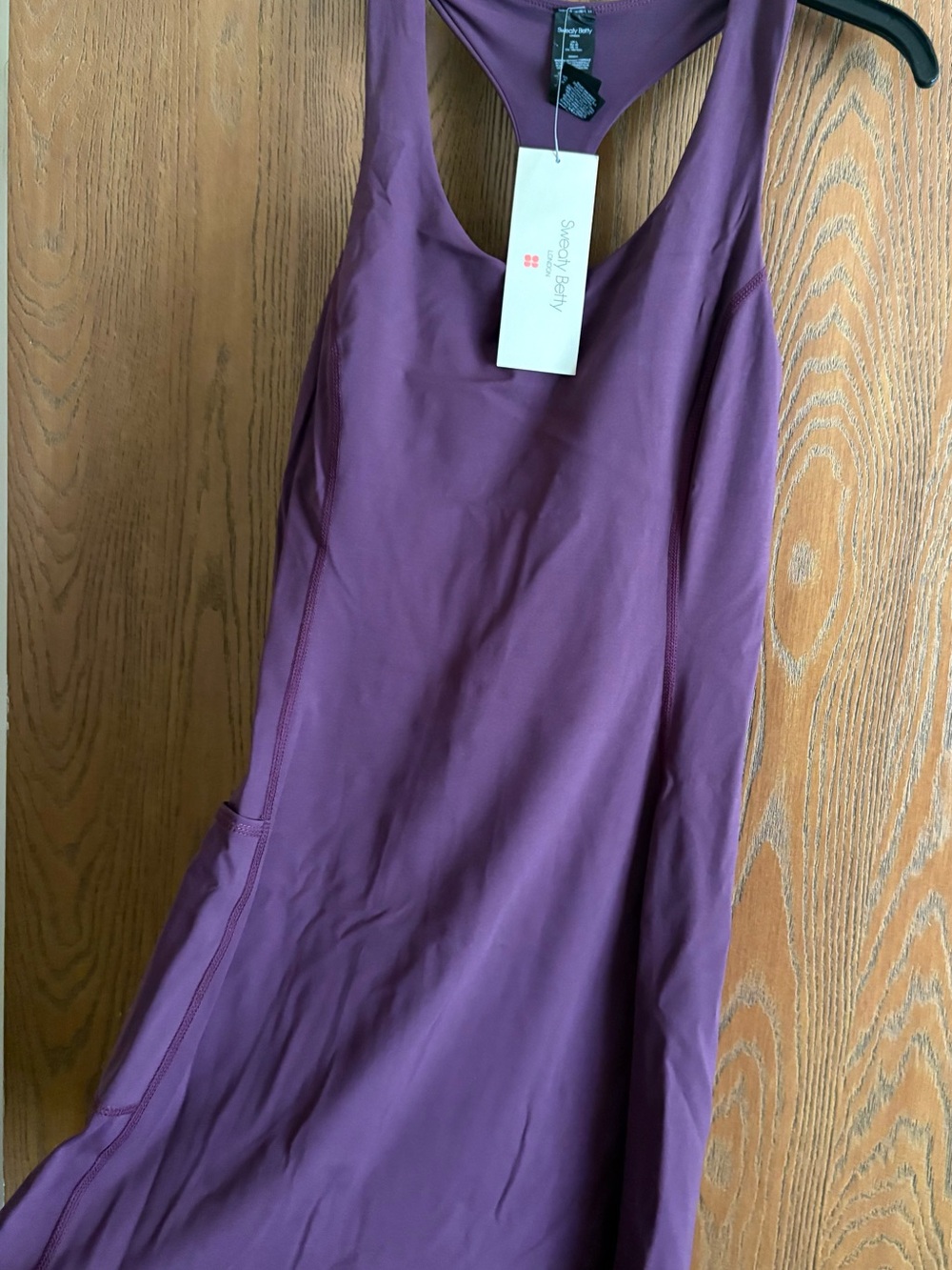 Sweaty Betty Plum Racerback Active Dress with shorts underneath and built in bra